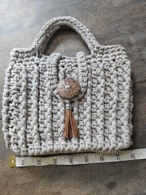 NEW Beige Adorable crochet macrame handbag Beach bag